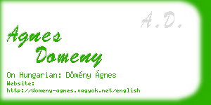 agnes domeny business card